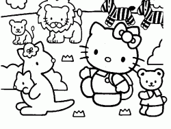 Hello Kitty con gli animali dello zoo
