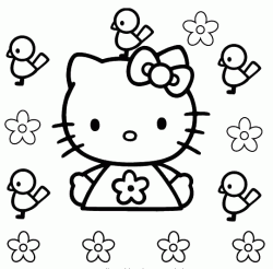 Hello Kitty in mezzo ai fiori