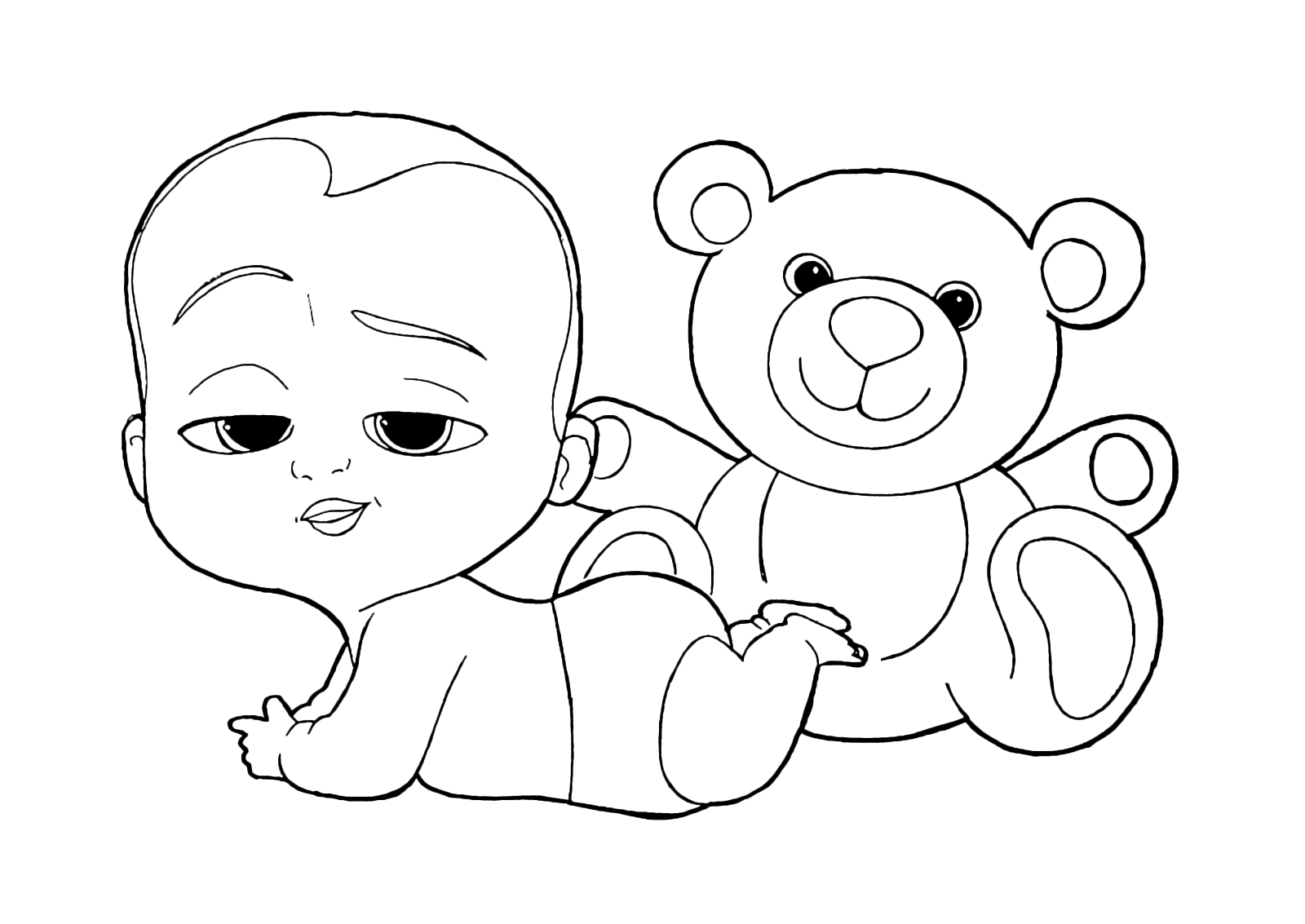 Baby Boss - Baby Boss sdraiato con il suo orsetto