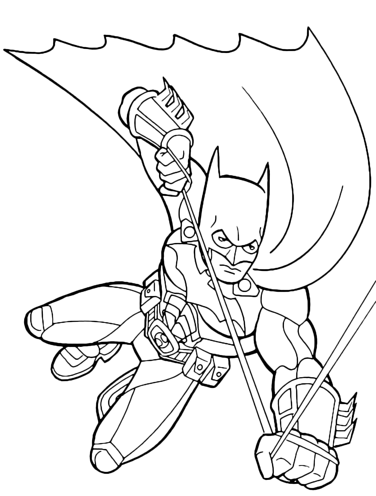Batman - Batman usa la corda e si lancia nel vuoto