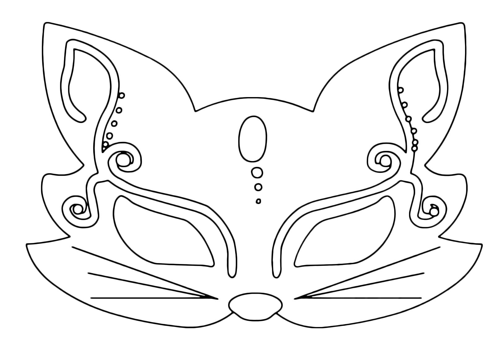Carnevale - Maschera a forma di gatto da stampare e colorare