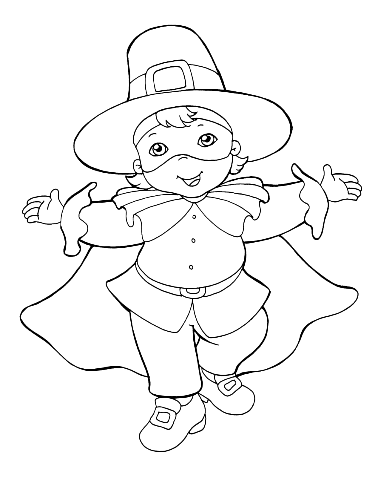 Carnevale - Un bambino mascherato con cappello e mantelli