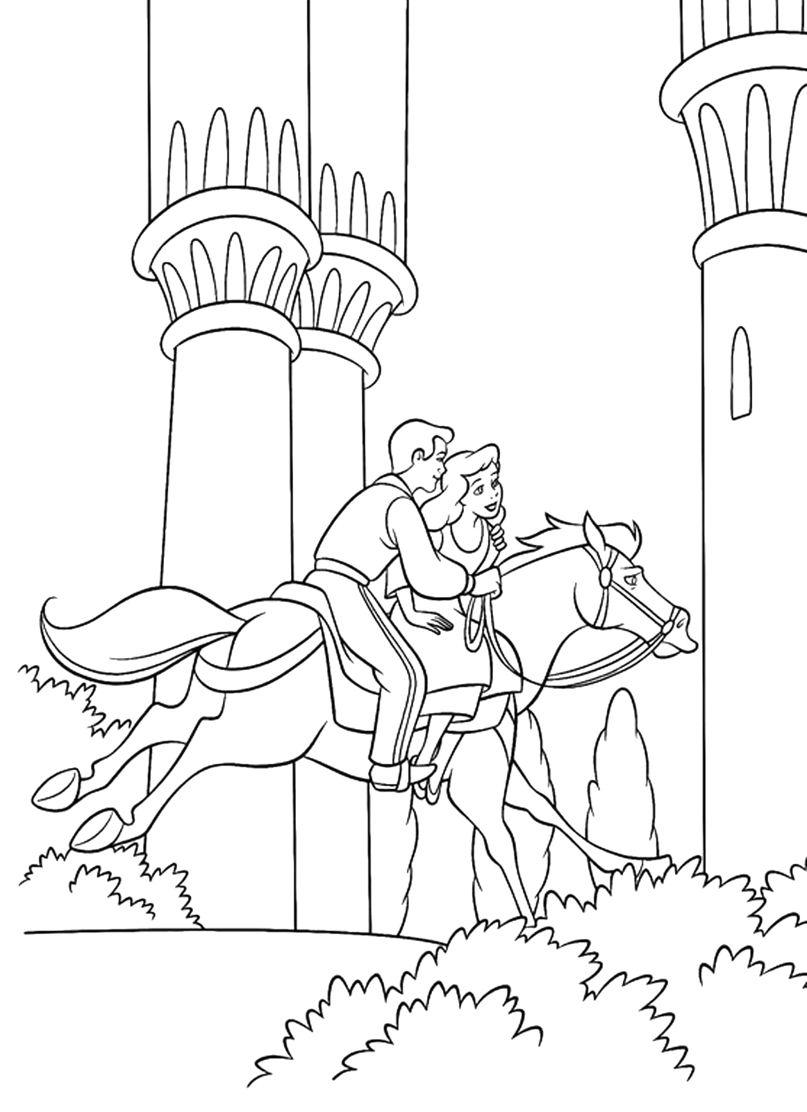 Cenerentola - Il Principe porta Cenerentola a cavallo