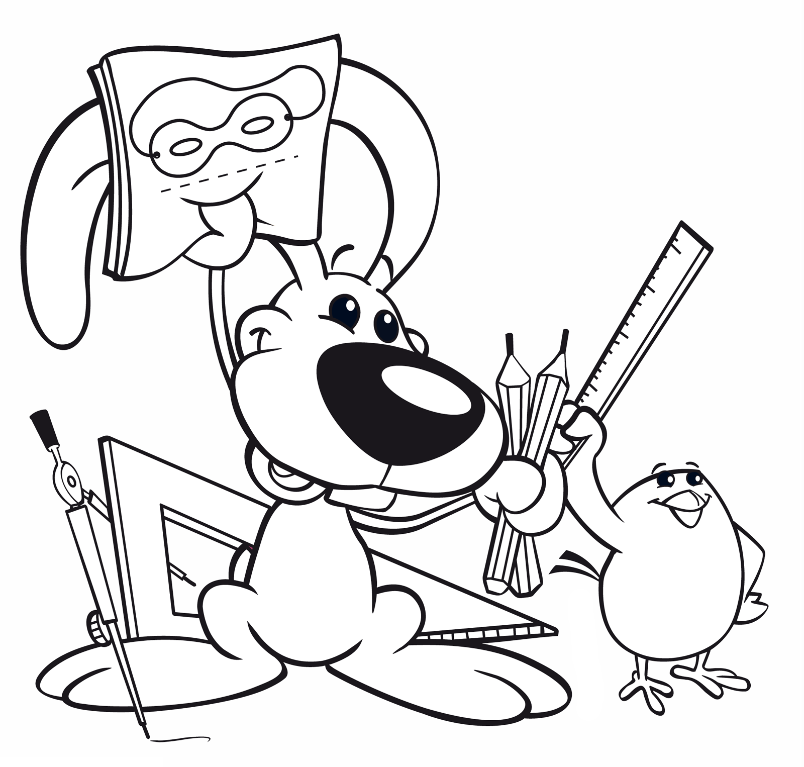 Cuccioli - Cilindro e Senzanome disegnano maschere di carnevale