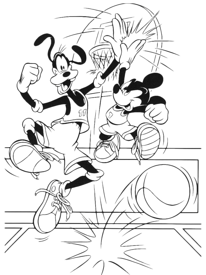 Disney Classici - Pippo e topolino giocano a basket