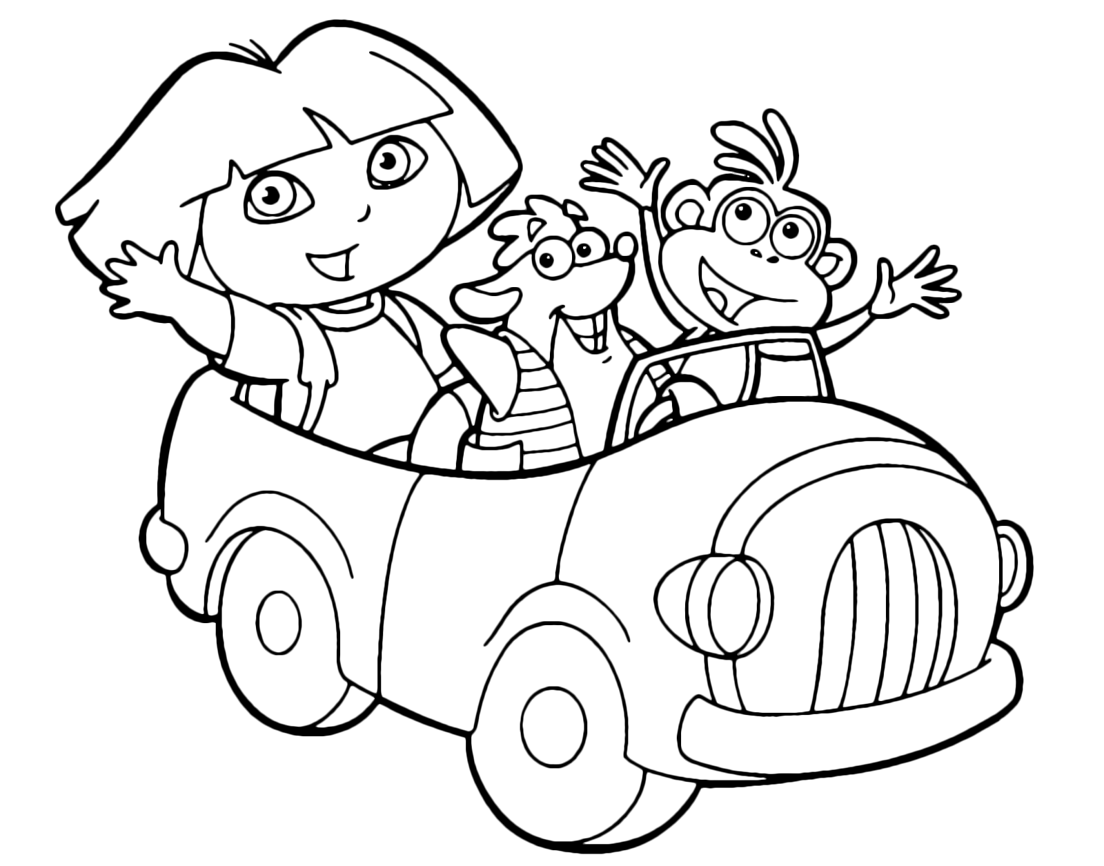 Dora l'esploratrice - Dora Boots e Tyco salutano dalla macchina