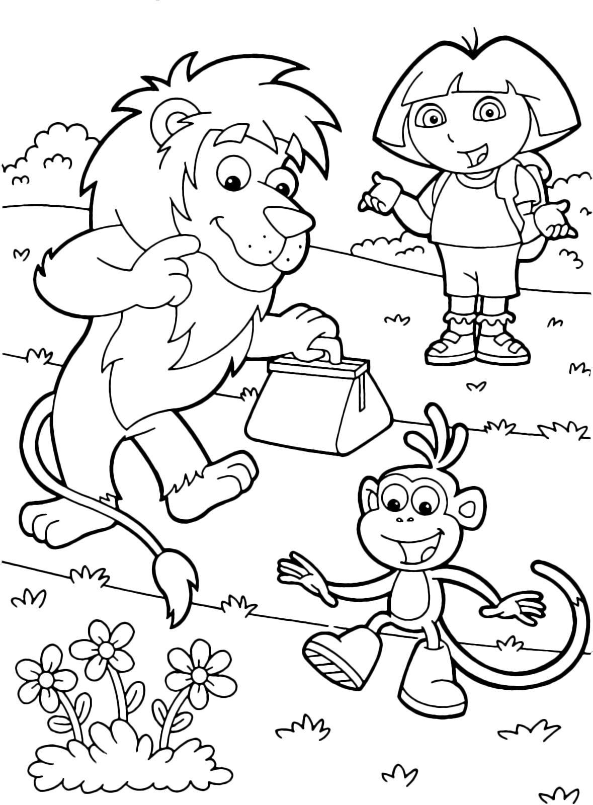 Dora l'esploratrice - Dora e Boots aiutano il signor Leone che deve portare una valigetta