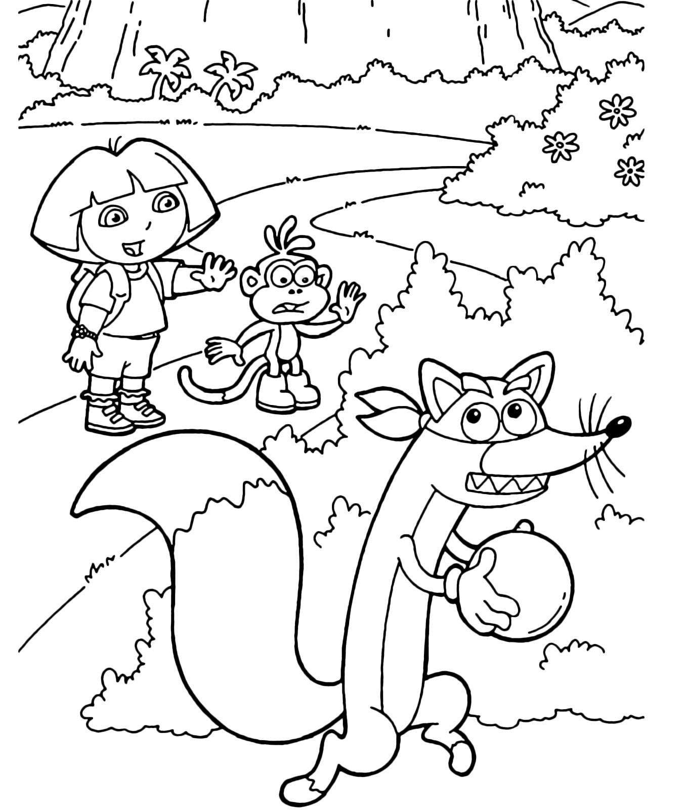 Dora l'esploratrice - Dora e Boots cercano di fermare Swiper mentre ruba una palla