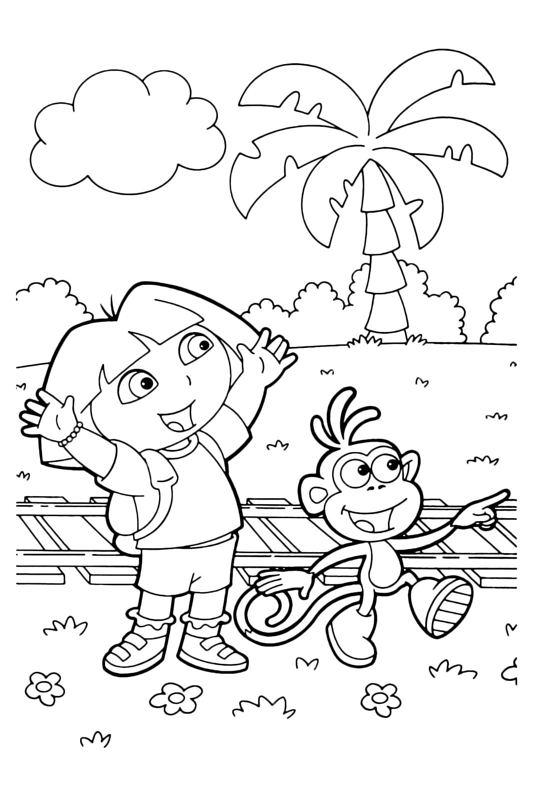 Dora l'esploratrice - Dora e Boots felici perché hanno trovato i binari del treno