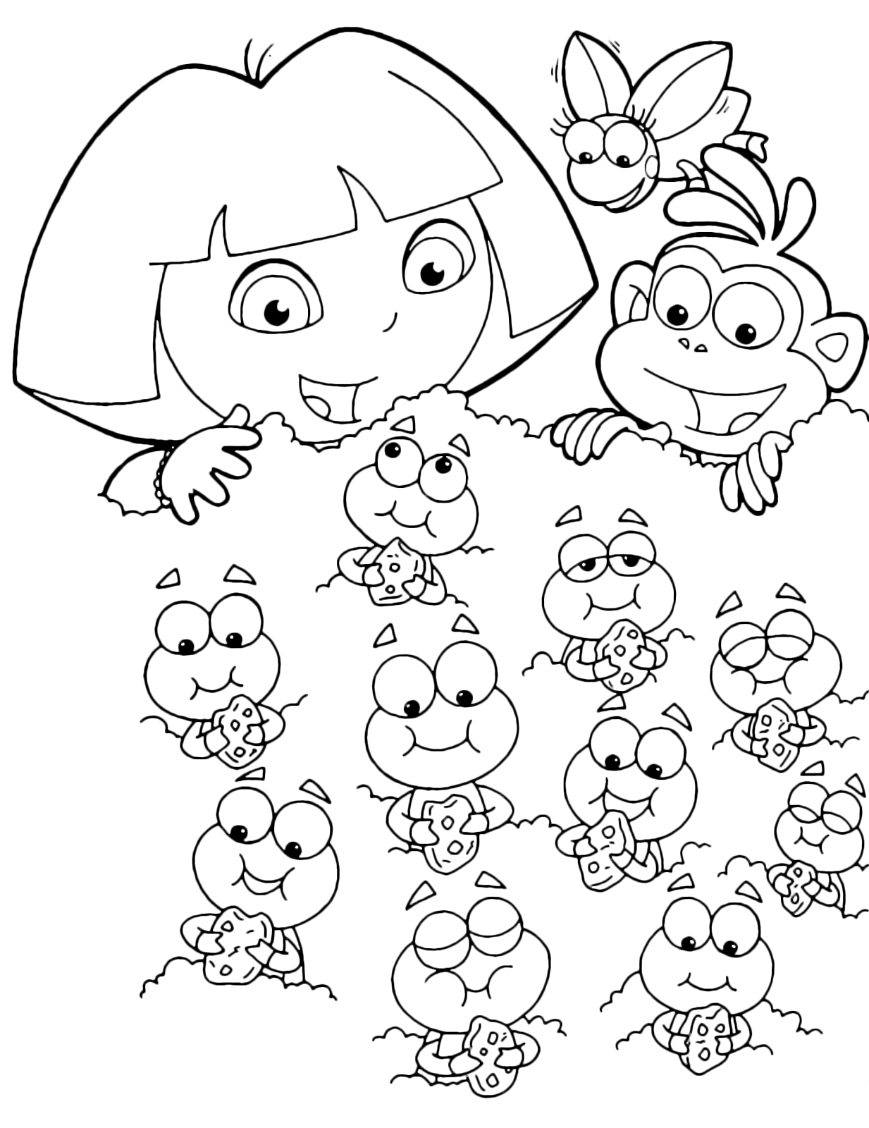 Dora l'esploratrice - Dora e Boots guardano i piccoli di coleottero che mangiano felici