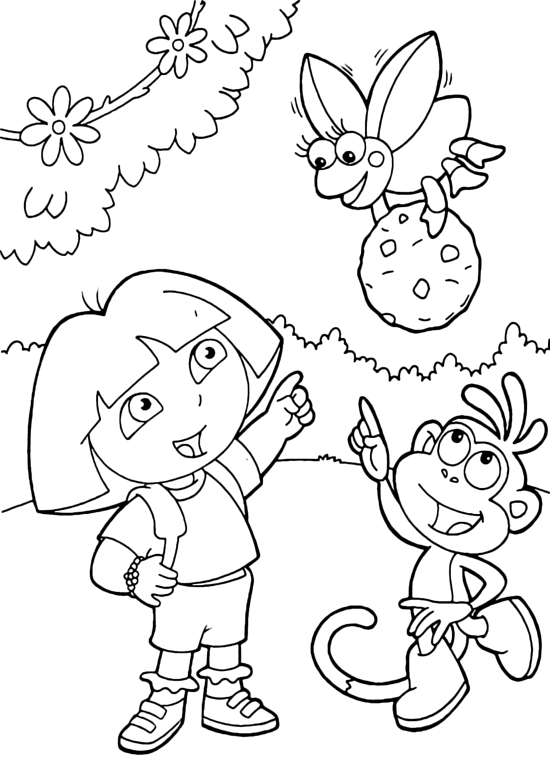 Dora l'esploratrice - Dora e Boots indicano l'insetto che trasporta una palla di terra