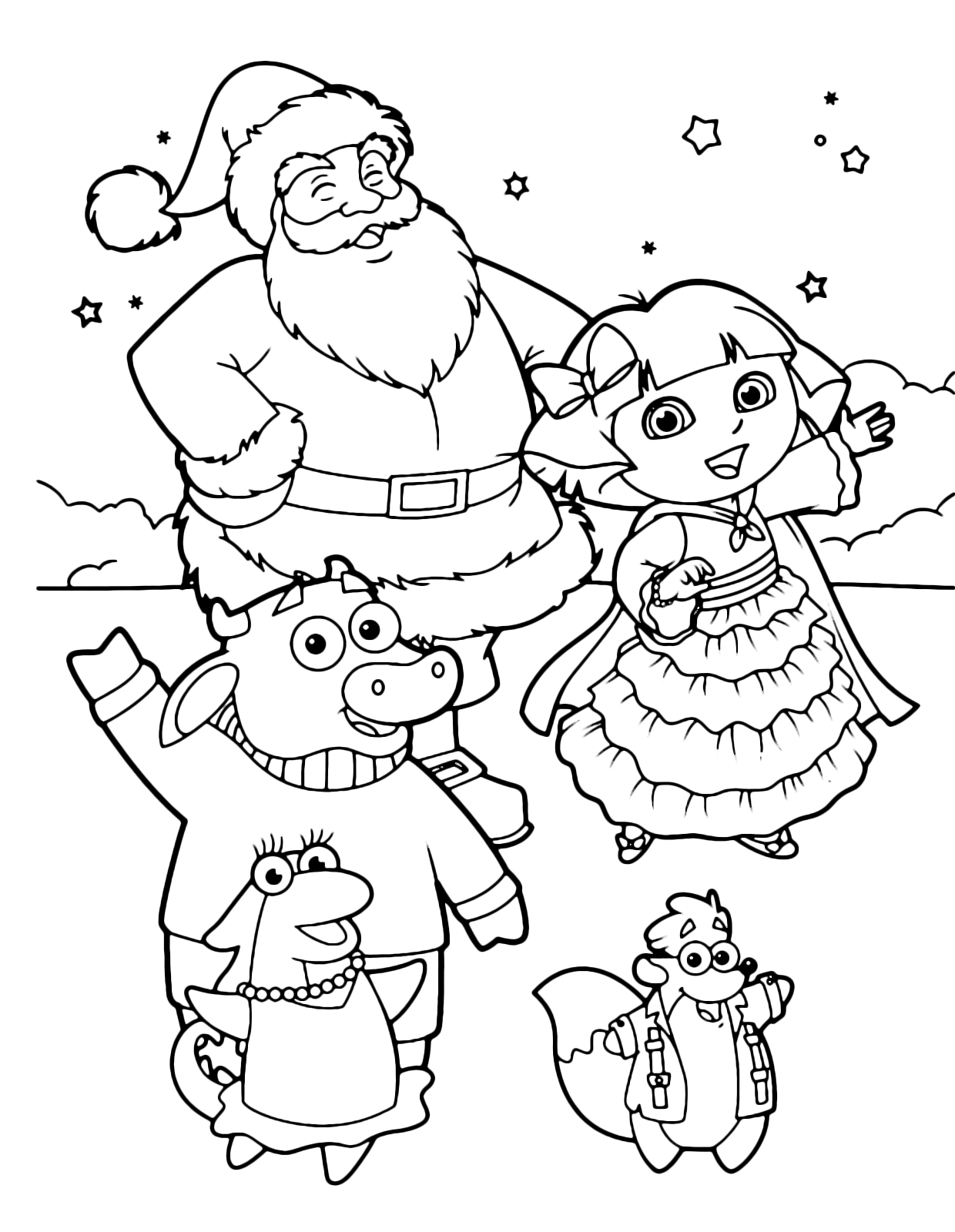 Dora l'esploratrice - Dora e i suoi amici Benny Isa Tyco con Babbo Natale