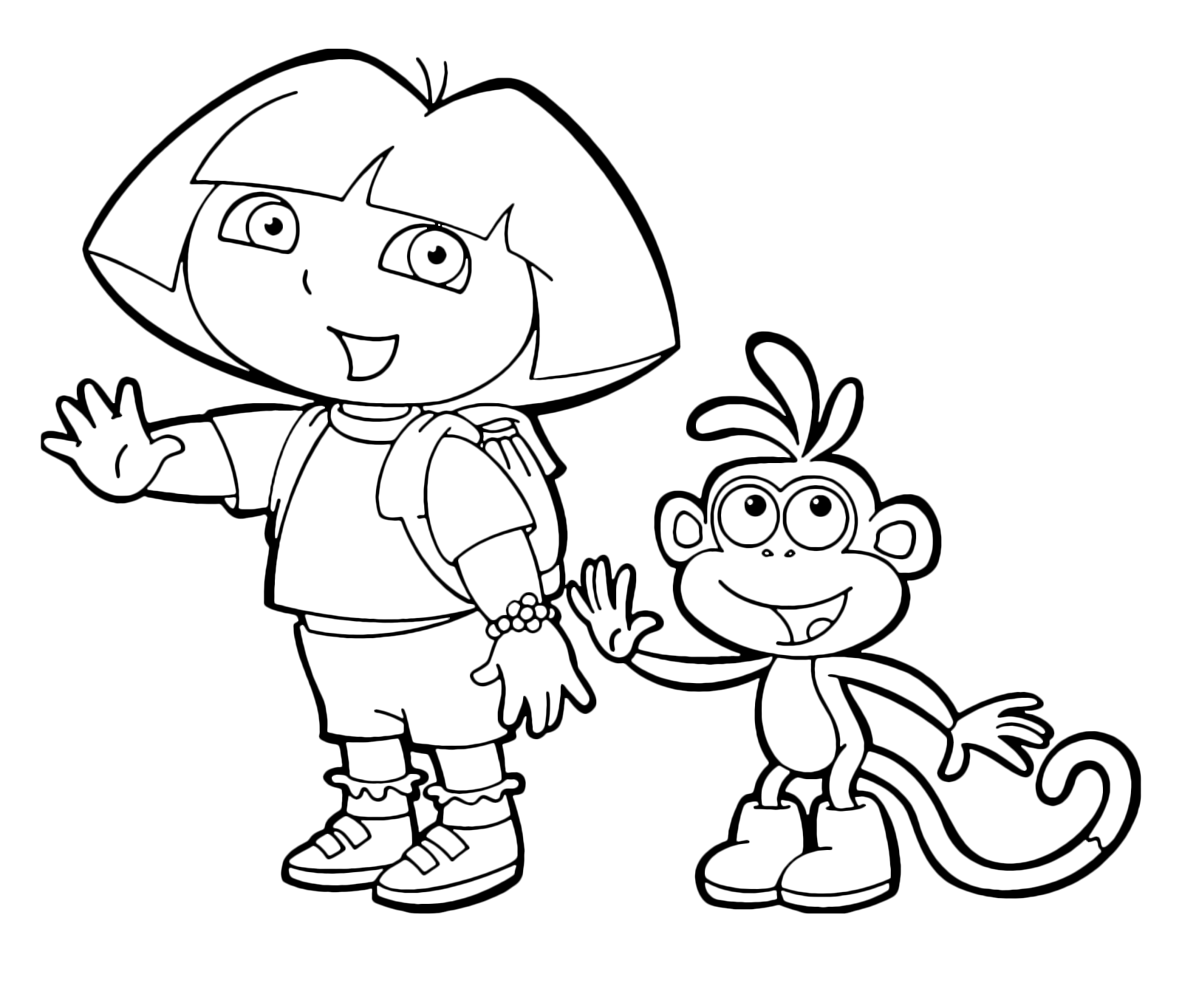 Dora l'esploratrice - Dora l'esploratrice e la sua amica scimmia Boots salutano