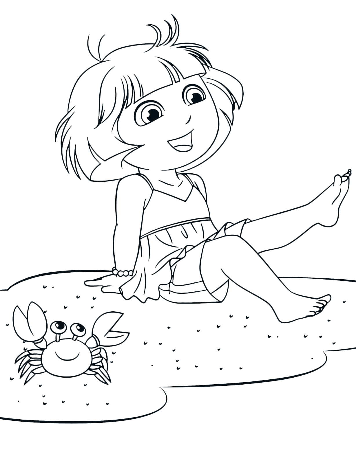 Dora l'esploratrice - Dora sulla spiaggia in compagnia di un granchio
