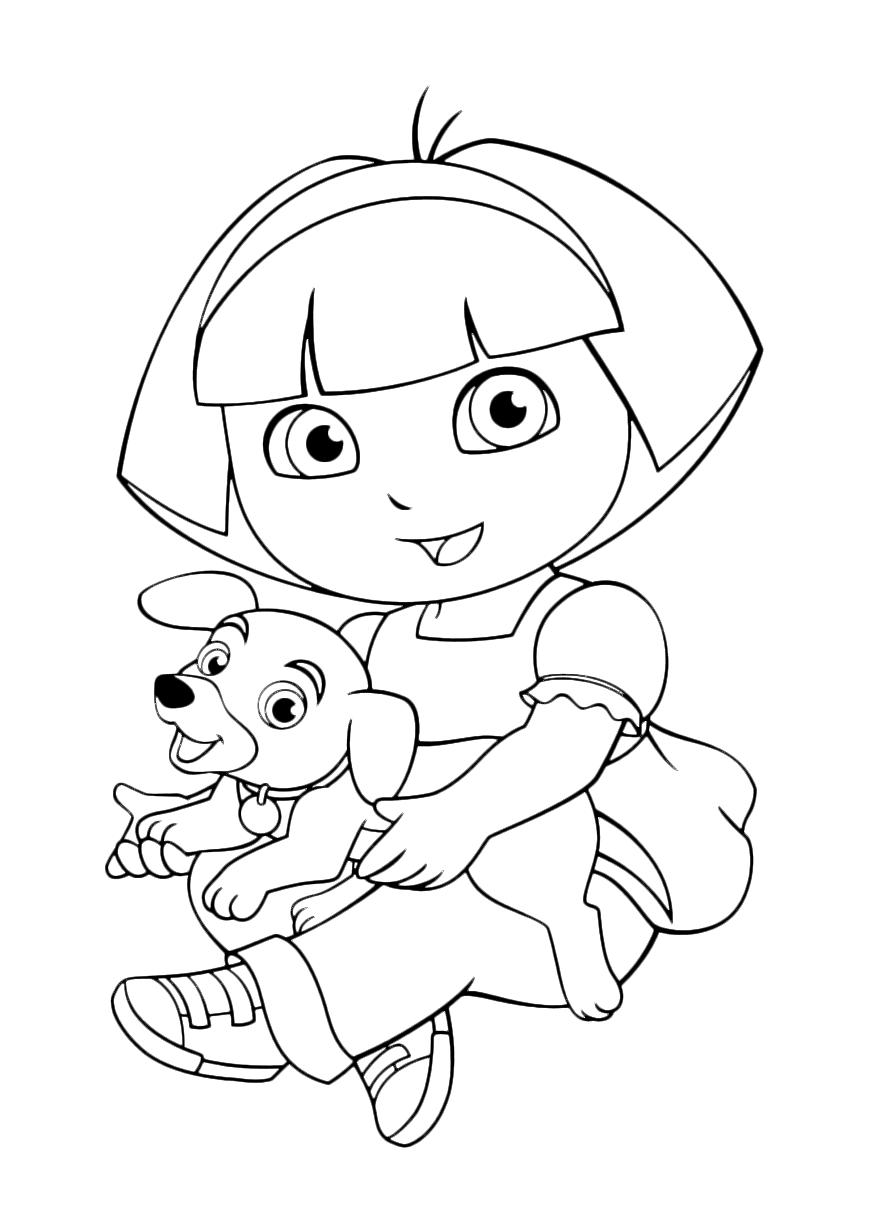 Dora l'esploratrice - Dora tiene in braccio un cagnolino