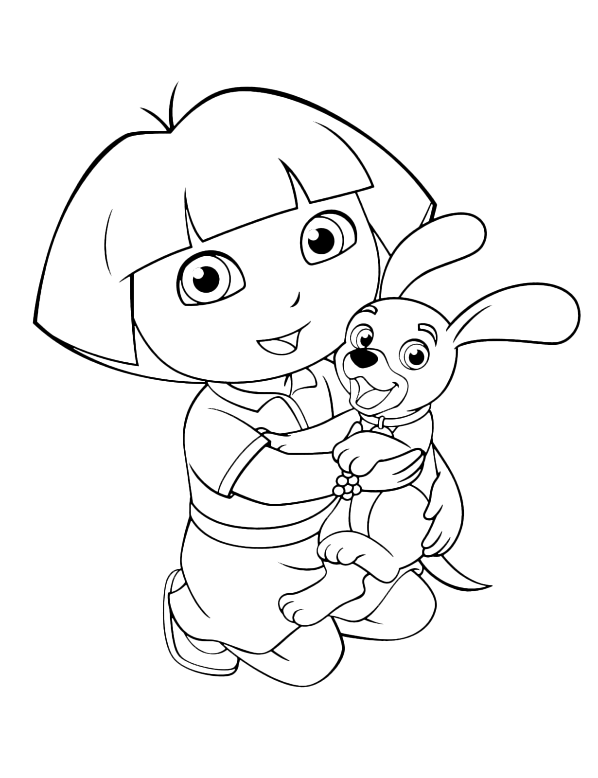 Dora l'esploratrice - Dora tiene in braccio un cucciolo di cagnolino