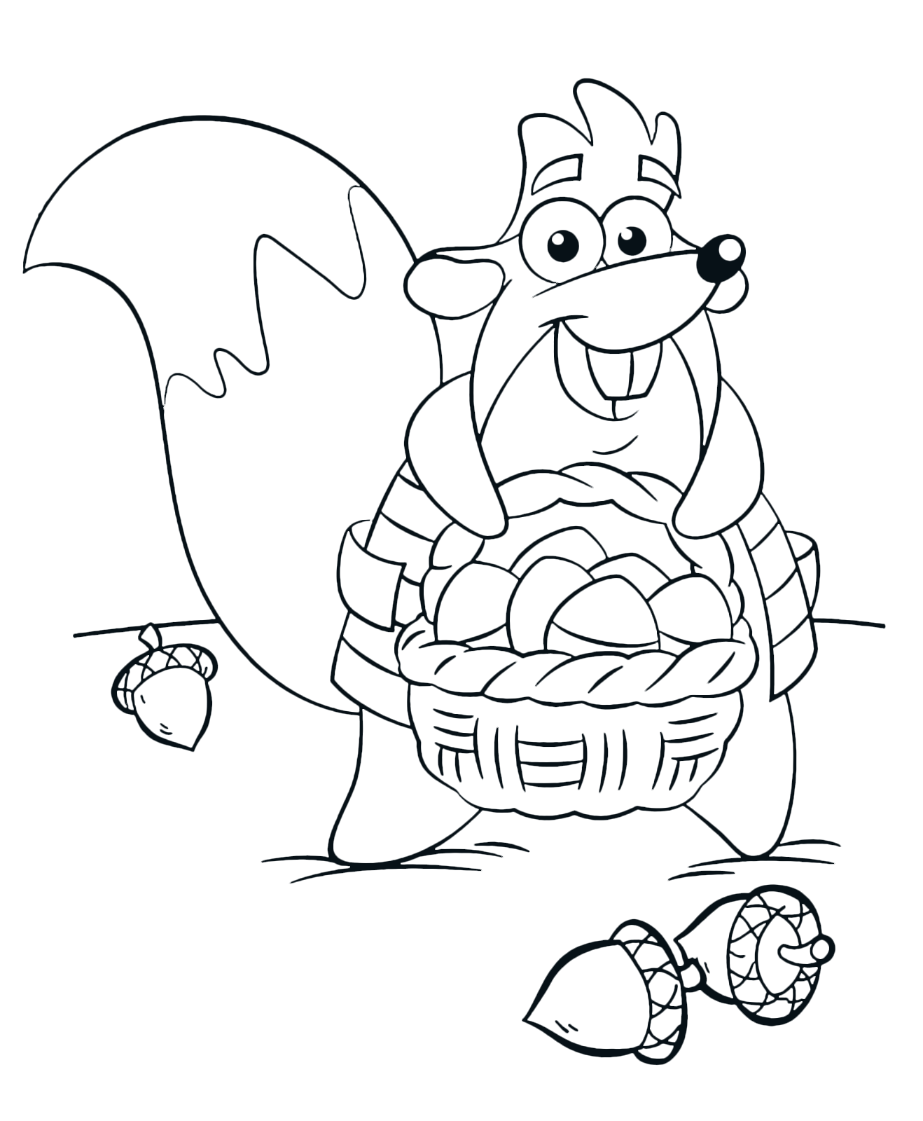 Dora l'esploratrice - Tyco con un cestino pieno di ghiande