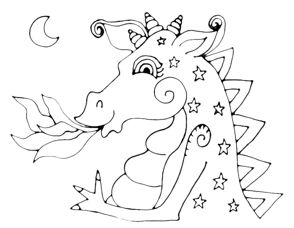 Draghi - Un drago con le stelle disegnate sul corpo