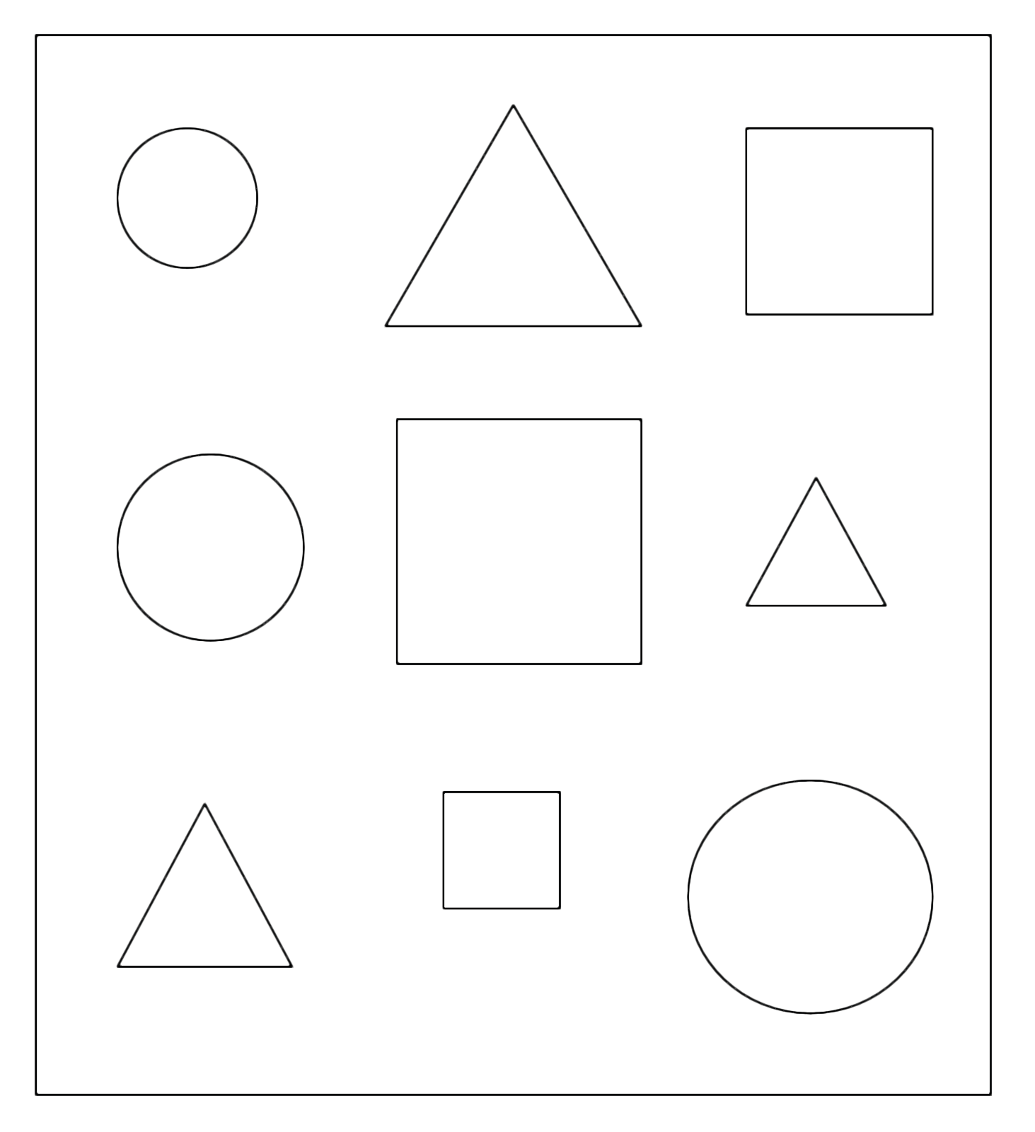 Figure geometriche - Cerchi triangoli e quadrati