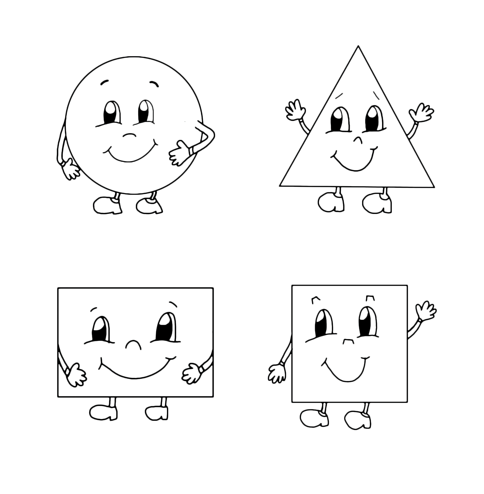 Figure geometriche - Cerchi triangoli rettangoli e quadrati