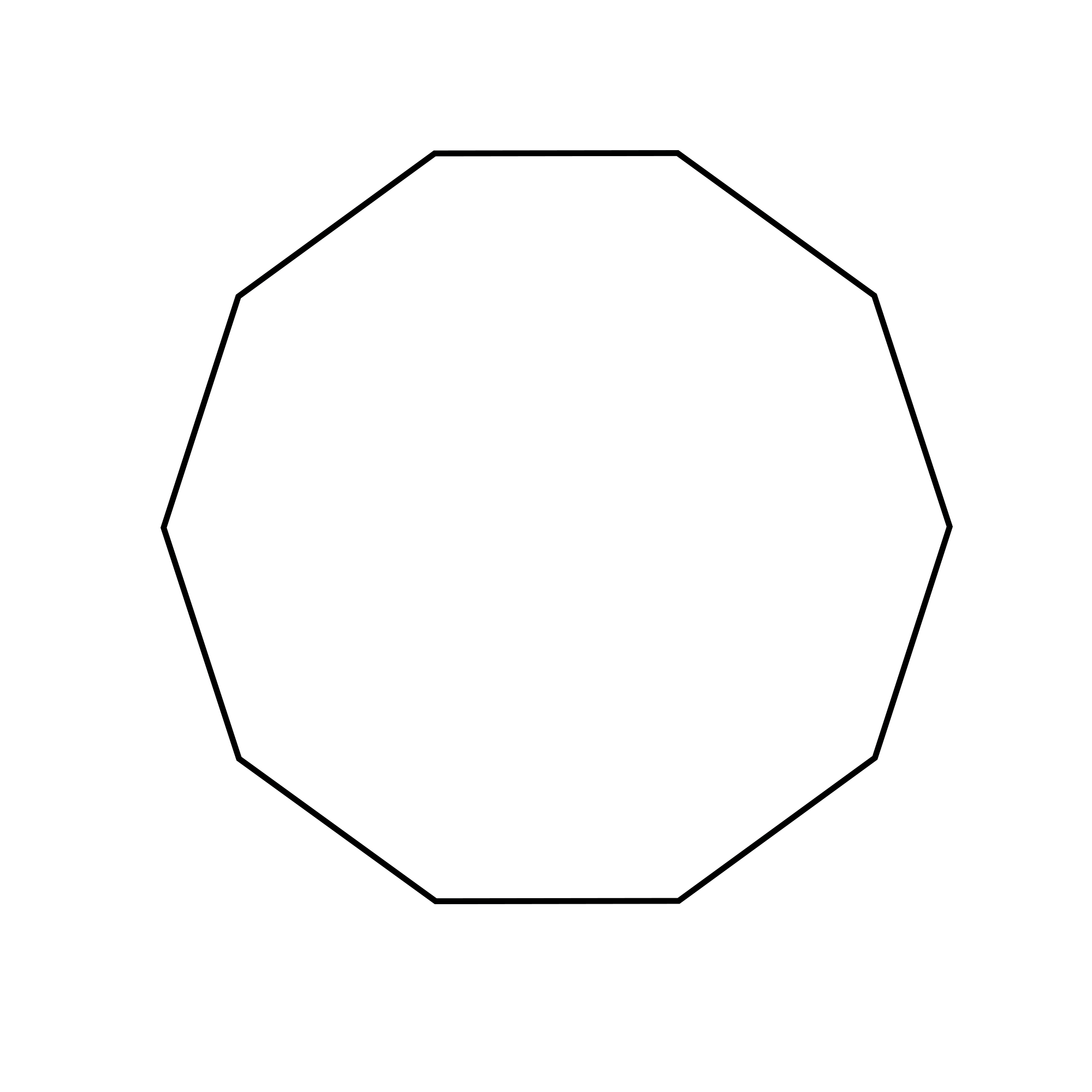 Figure geometriche - Figura geometrica piana - Decagono poligono a 10 lati