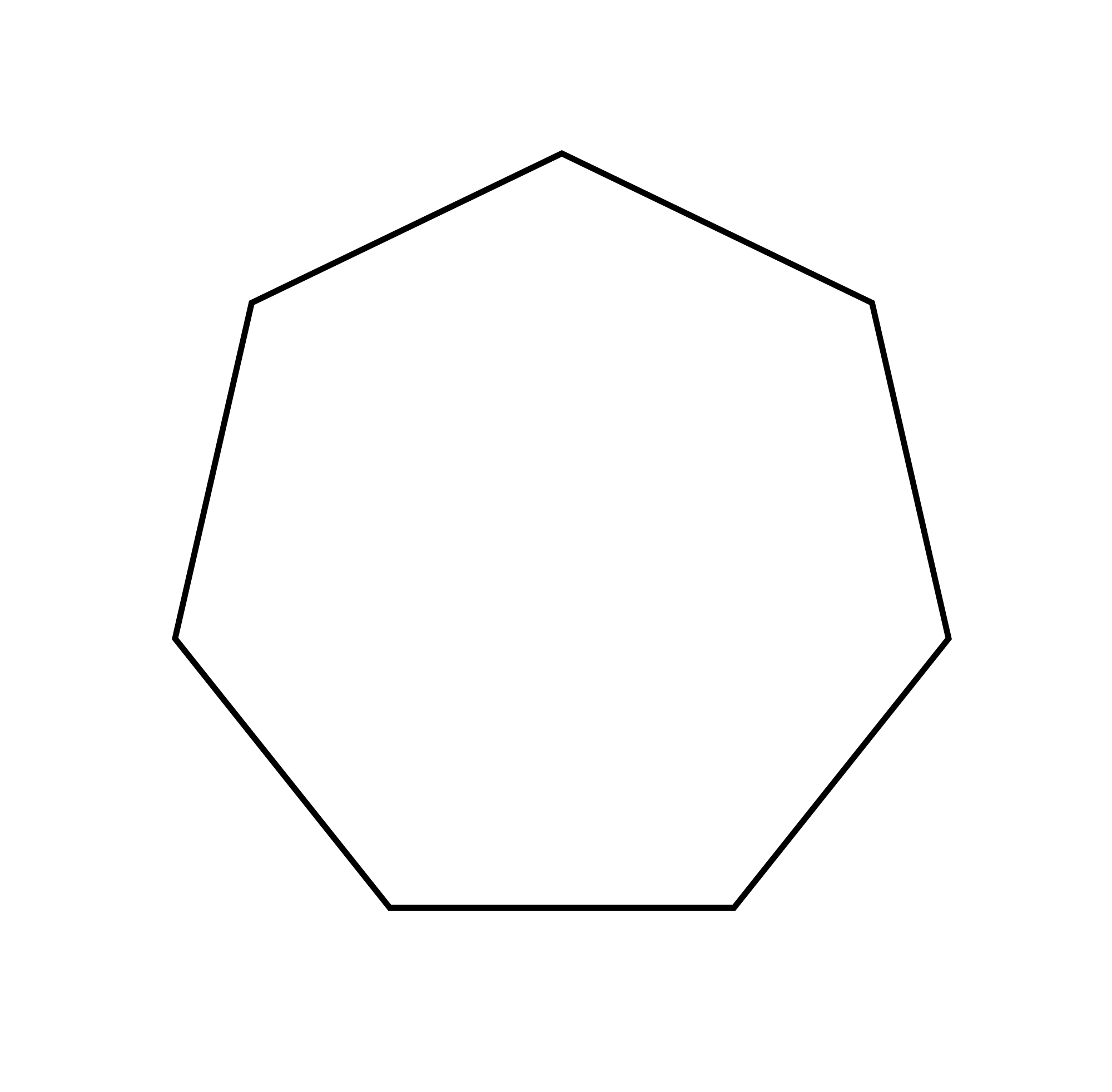 Figure geometriche - Figura geometrica piana - Ettagono poligono a 7 lati