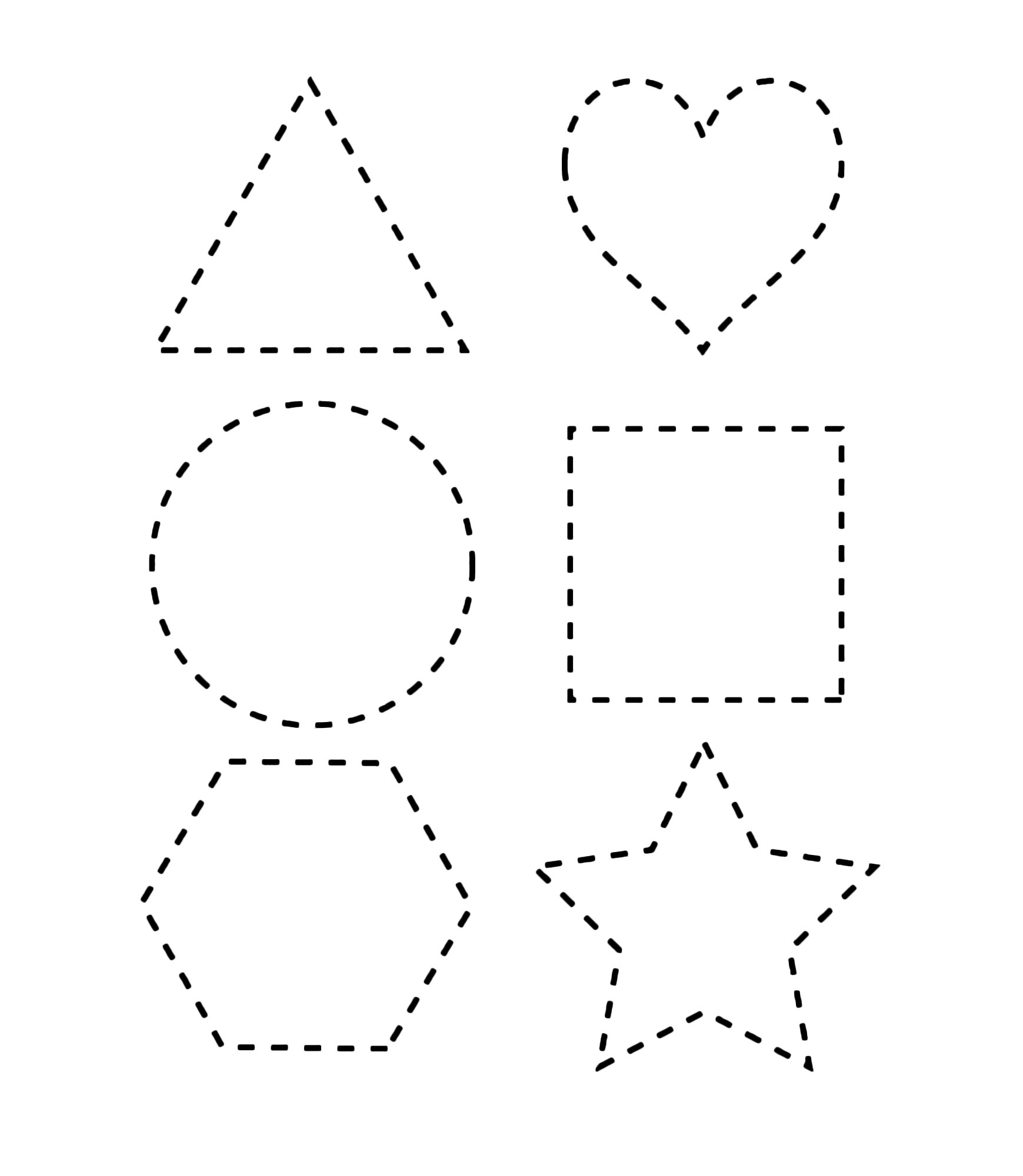 Figure geometriche - Figure geometriche tratteggiate per bambini