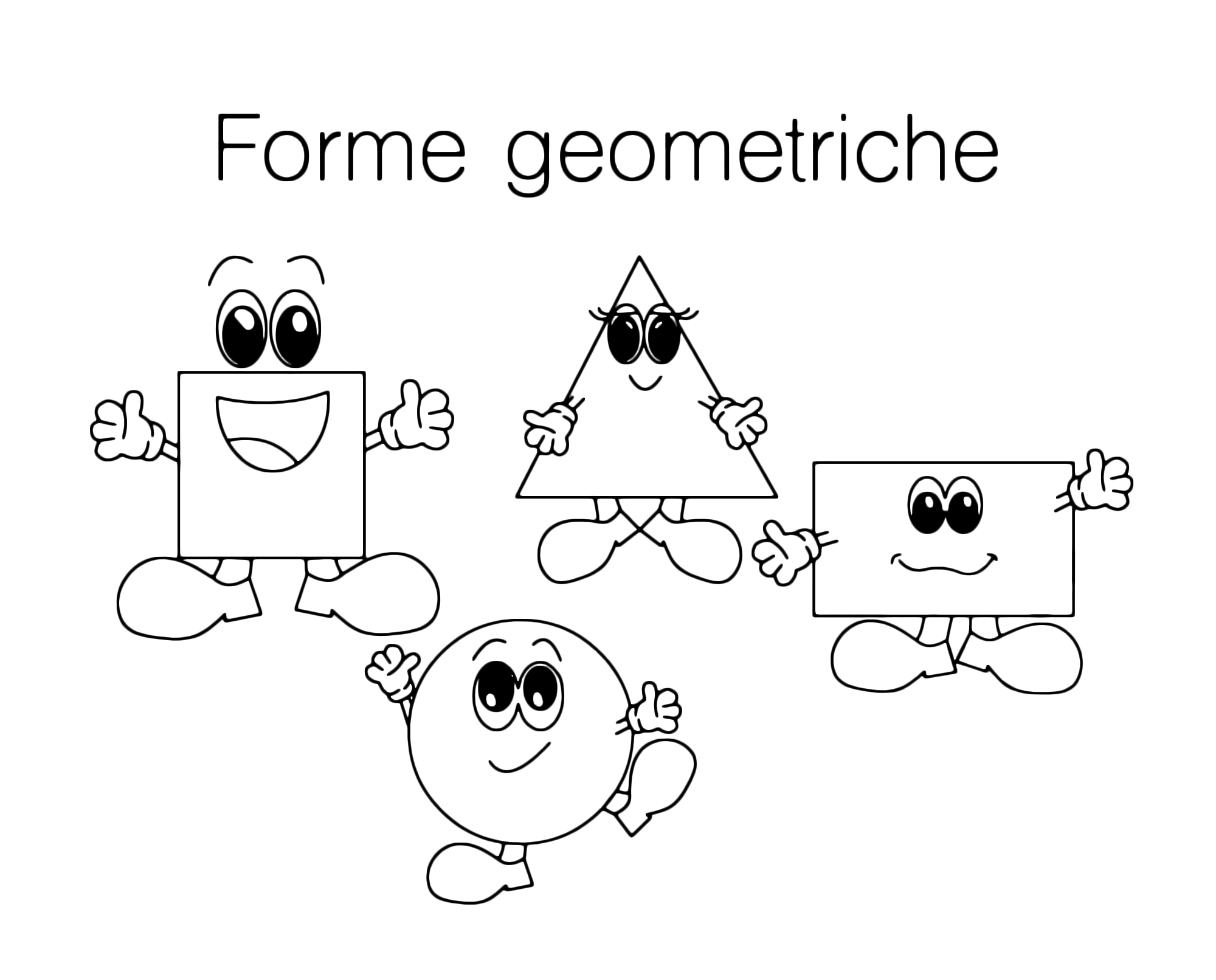 Figure geometriche - Rettangolo quadrato e triangolo per bambini