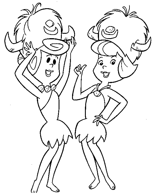I Flinstones - Wilma e Betty con i cappelli da bufalo