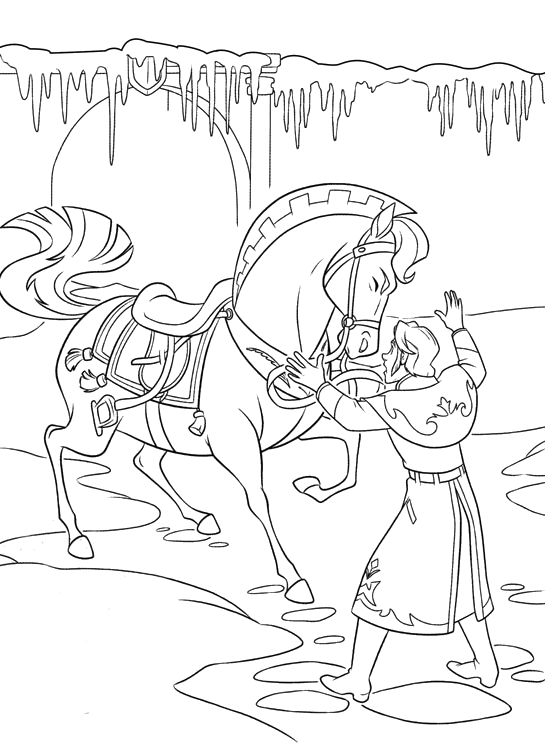 Frozen - Il principe Hans cerca di calmare il suo cavallo imbizzarrito