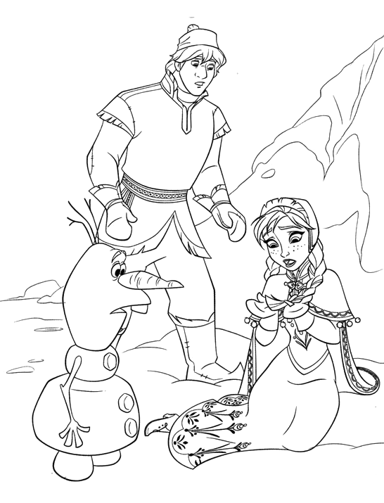 Frozen - Kristoff e Olaf guardano i capelli di Anna ormai bianchi