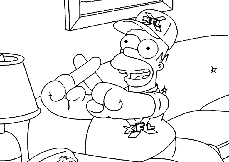 I Simpson - Homer con il cappello sul divano