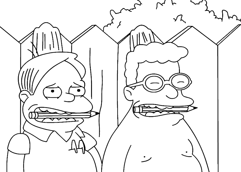 I Simpson - Martin e un amico con una matita in bocca