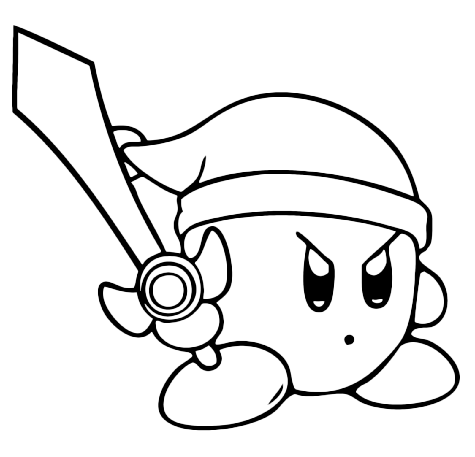 “disegni in bianco da colorare yo kai watch” kirby spada Kirby Kirby spada