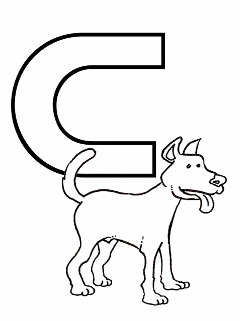 Lettere e numeri - Lettera C di cane in stampatello