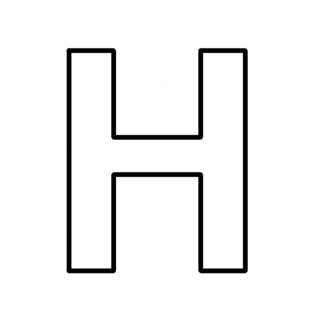 Lettere e numeri - Lettera H stampatello maiuscolo