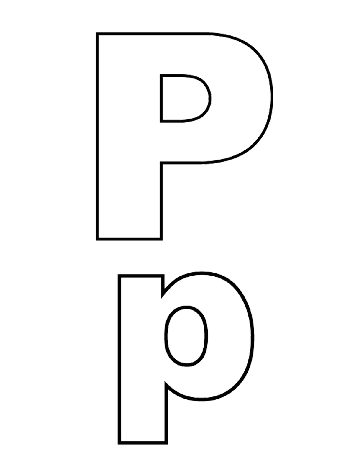 Lettere e numeri - Lettera P stampato maiuscolo e minuscolo