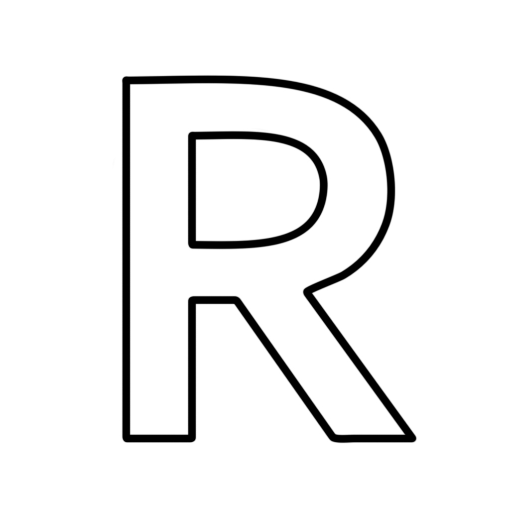 Lettere e numeri - Lettera R stampatello maiuscolo