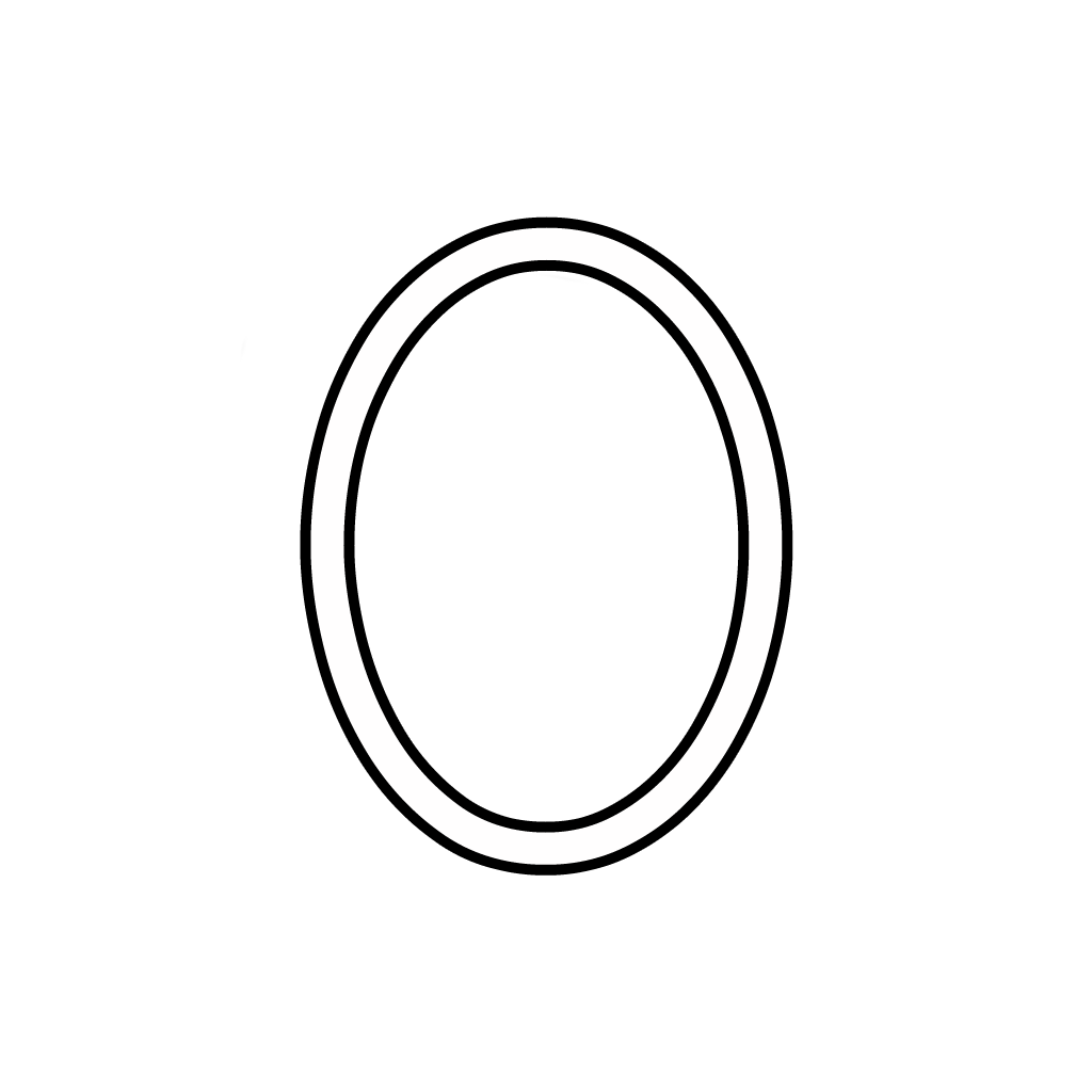 Lettere e numeri - Numero 0 (zero) corsivo