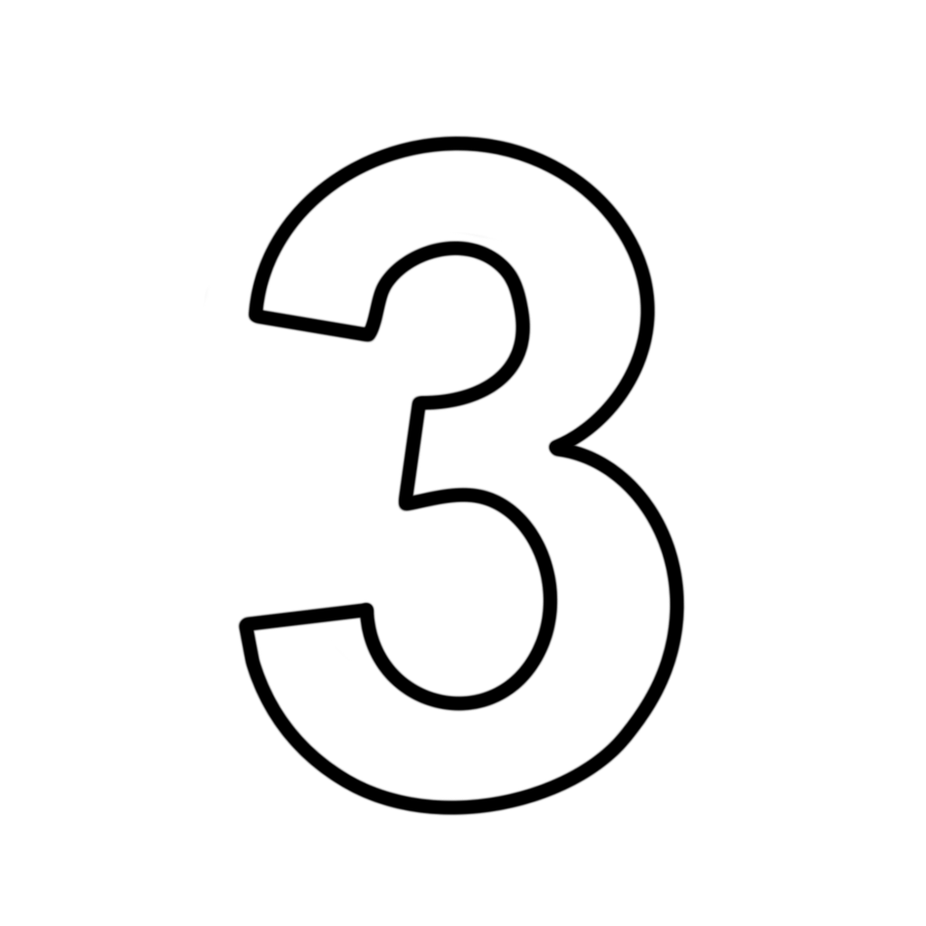 Lettere e numeri - Numero 3 (tre) stampatello
