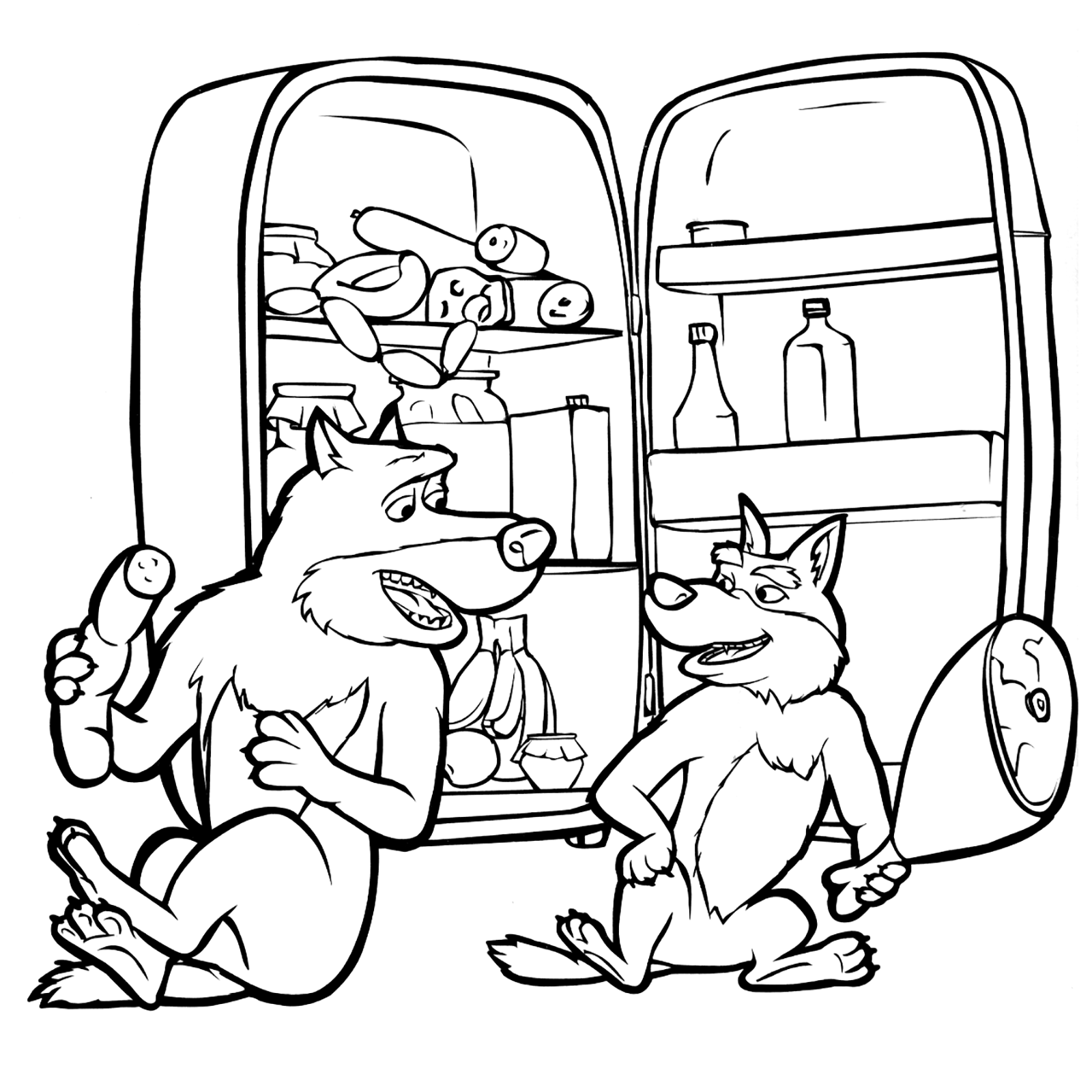 Masha e Orso - I lupi felici mangiano tutto quello che trovano nel frigorifero
