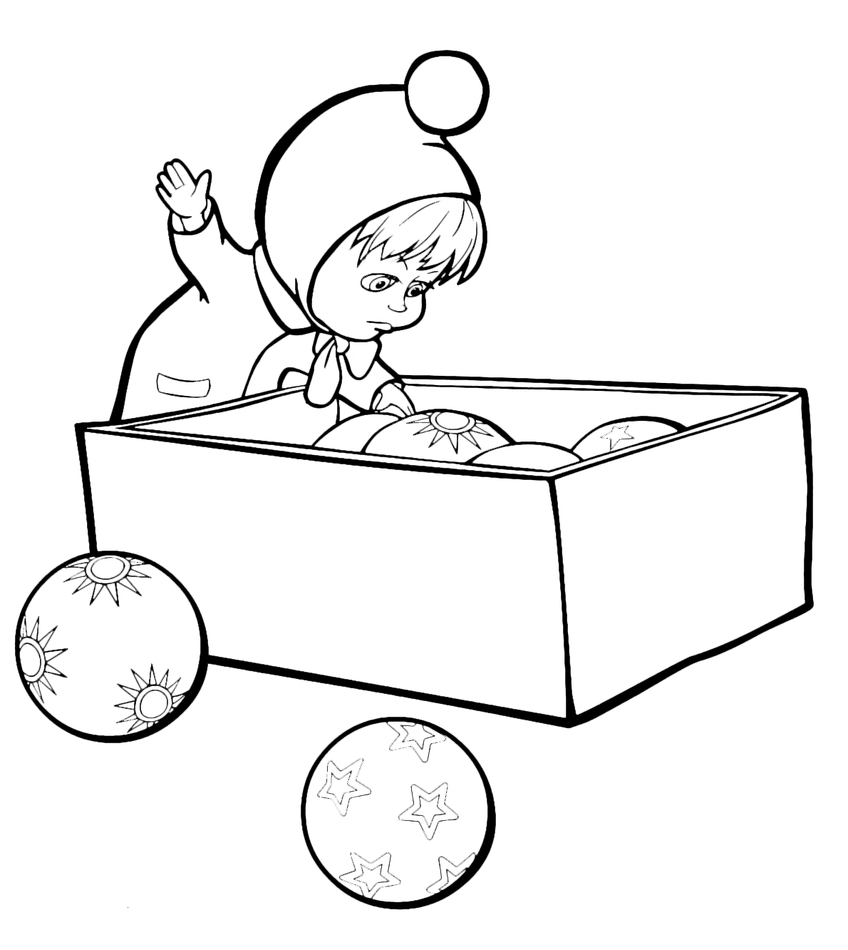 Masha e Orso - Masha tira fuori dalla scatola tutte le palle di Natale