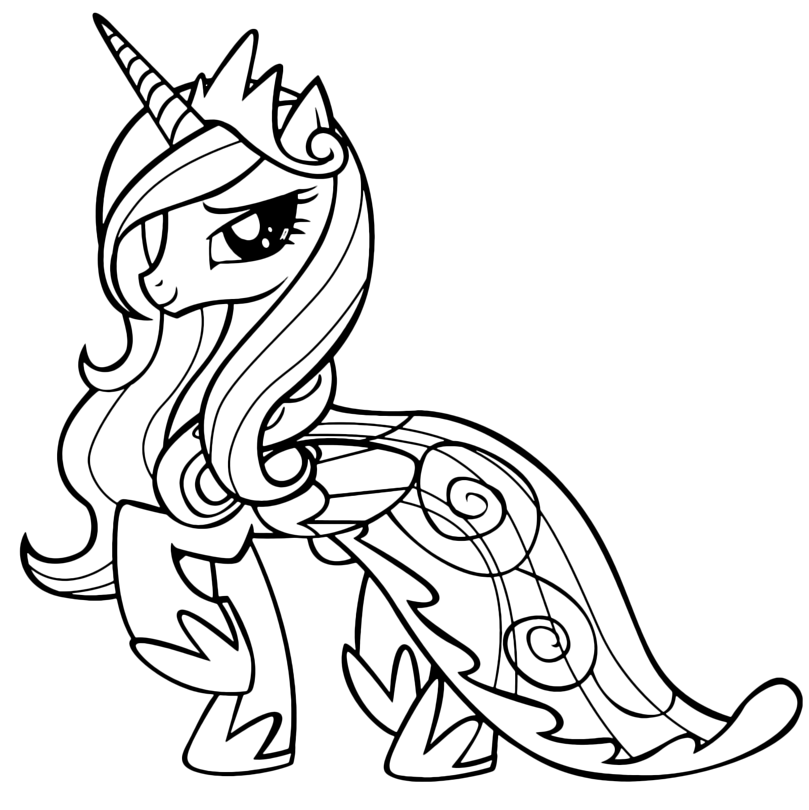 26 My Little Pony La principessa Celestia un maestoso Disegno di Unicorno da Colorare