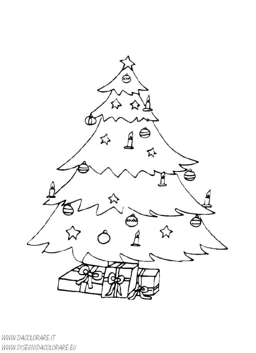 Albero Di Natale Disegno.Natale Albero Di Natale Addobbato Con Candele E Regali