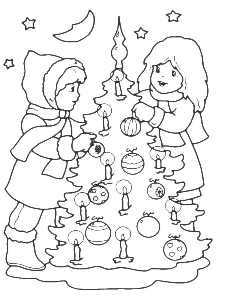 Natale Bambini Addobbano Lalbero Di Natale Con Candele