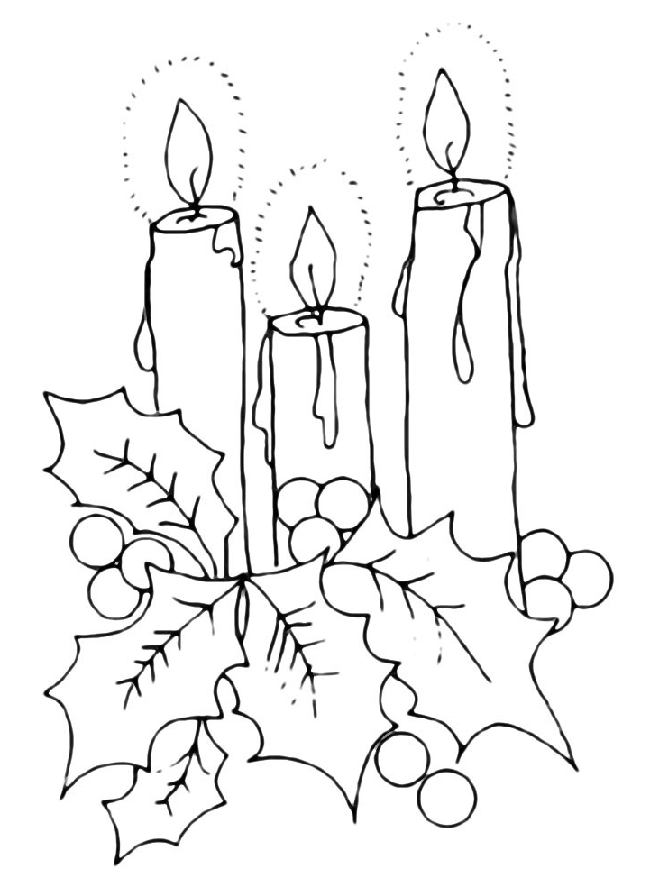 Disegni Di Natale Candele.Natale Candele Di Natale Con Vischio