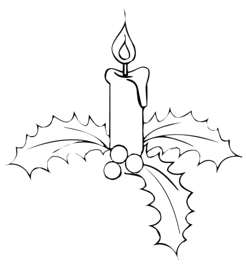 Disegni Candele Di Natale.Natale Candele Di Natale Su Vischio