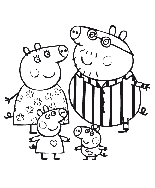 Peppa Pig - Peppa Pig e la sua famiglia in pigiama