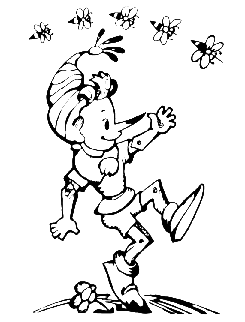 Pinocchio - Pinocchio balla con le apinine