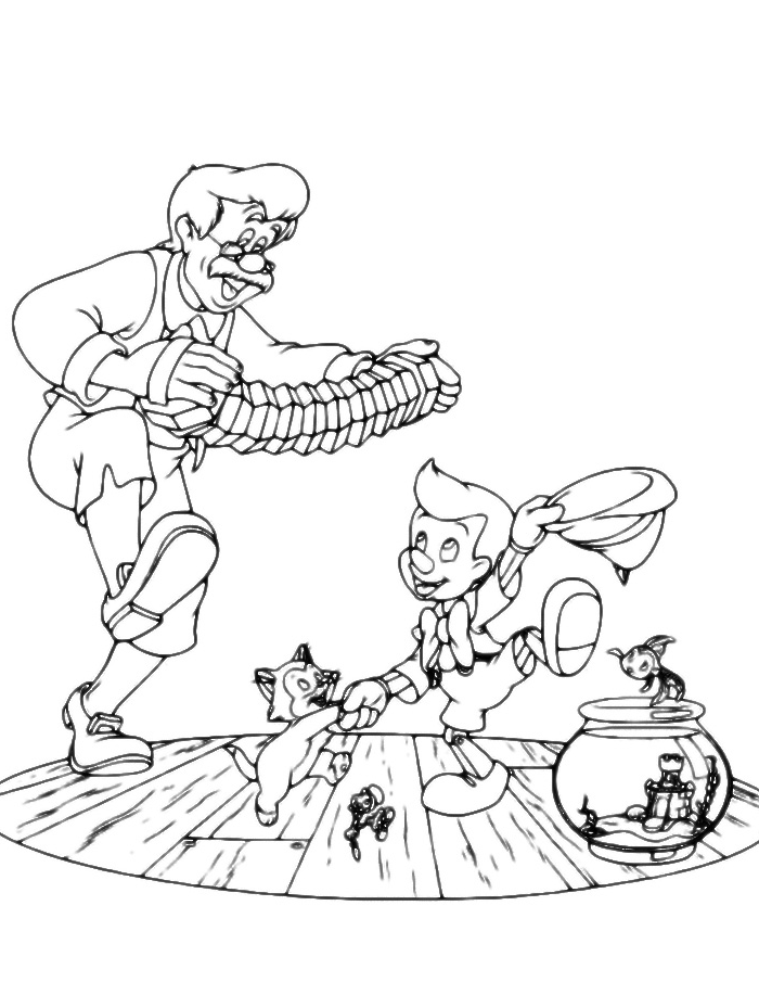Pinocchio - Pinocchio e Geppetto ballano assieme